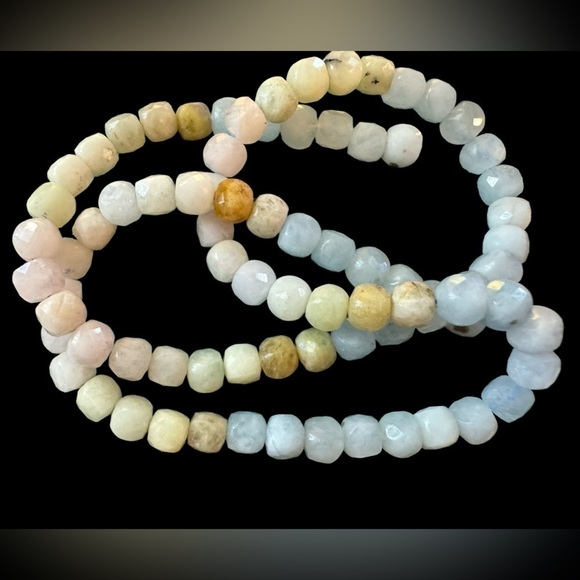 Genuine Multi-Faceted Aquamarine Gemstone Beads - Picture 3 of 5